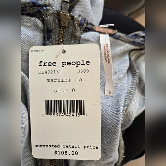 NWT Free People Blue Grey Mini Dress Martini  Size 0 XS - Picture 3 of 6